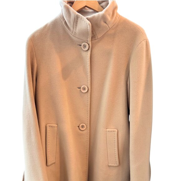 Cinzia Rocca Due Pure Wool Car Coat in Camel Color - Picture 1 of 6